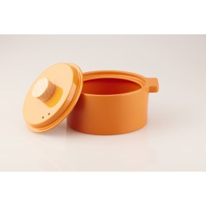 Casseruola in ceramica naturale colorata Arancione Ambrato 22 cm