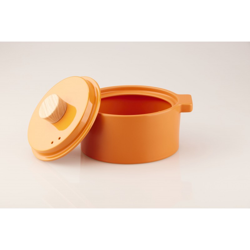 CERÁMICA RAMBLEÑA | Casseruola con Coperchio di Argilla Refrattaria Terracotta | Casseruola Ceramica | Casseruola a Fuoco Diretto e per Forno | Fatto in Spagna | 27x25x12 cm