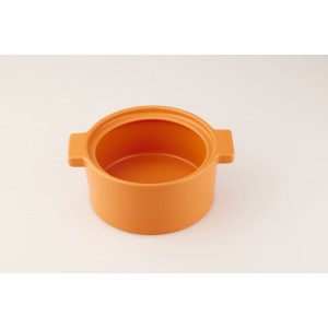 Casseruola in ceramica naturale colorata Arancione Ambrato 22 cm