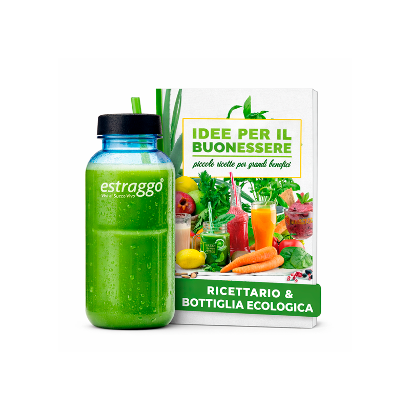Bundle: bottiglia ecologica e ricettario Estraggo
