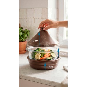 Vaporiera in ceramica Zisha 22 cm Pentola a vapore per una cottura sana