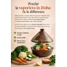 Vaporiera in ceramica Zisha 22 cm Pentola a vapore per una cottura sana