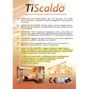 TiScaldo- Pannello radiante a infrarossi lunghi 60x90 600W -alluminio