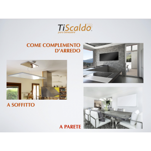 TiScaldo- Pannello radiante a infrarossi lunghi 60x120 800W -alluminio