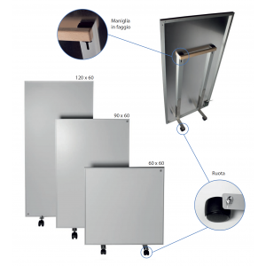 Carrello in acciaio inox satinato per movimentazione domestica