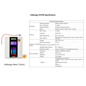 LifeEnergy Water - Best alkaline water ionizer for home - ph 3.5/10.5 for Alkaline & Acidic Water - Up to -900mV ORP