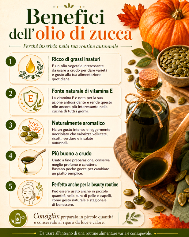 benefici dell'olio di zucca estratto a freddo a casa propria