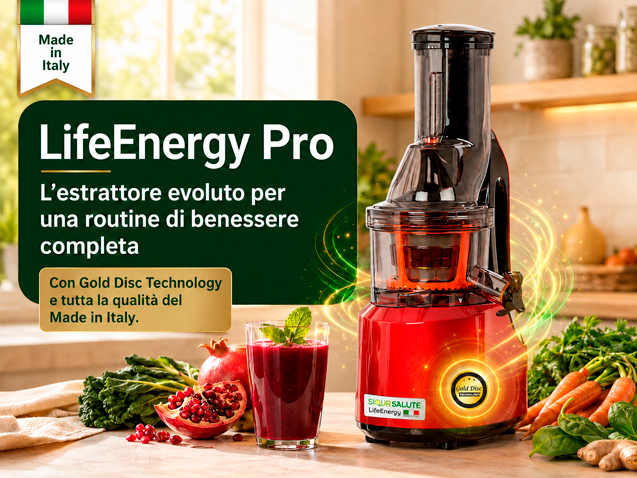 LifeEnergy Pro, estrattore evoluto con Gold Disc Technology e qualità Made in Italy