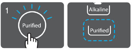 ionizzatore d'acqua alcalina che eroga acqua purificata