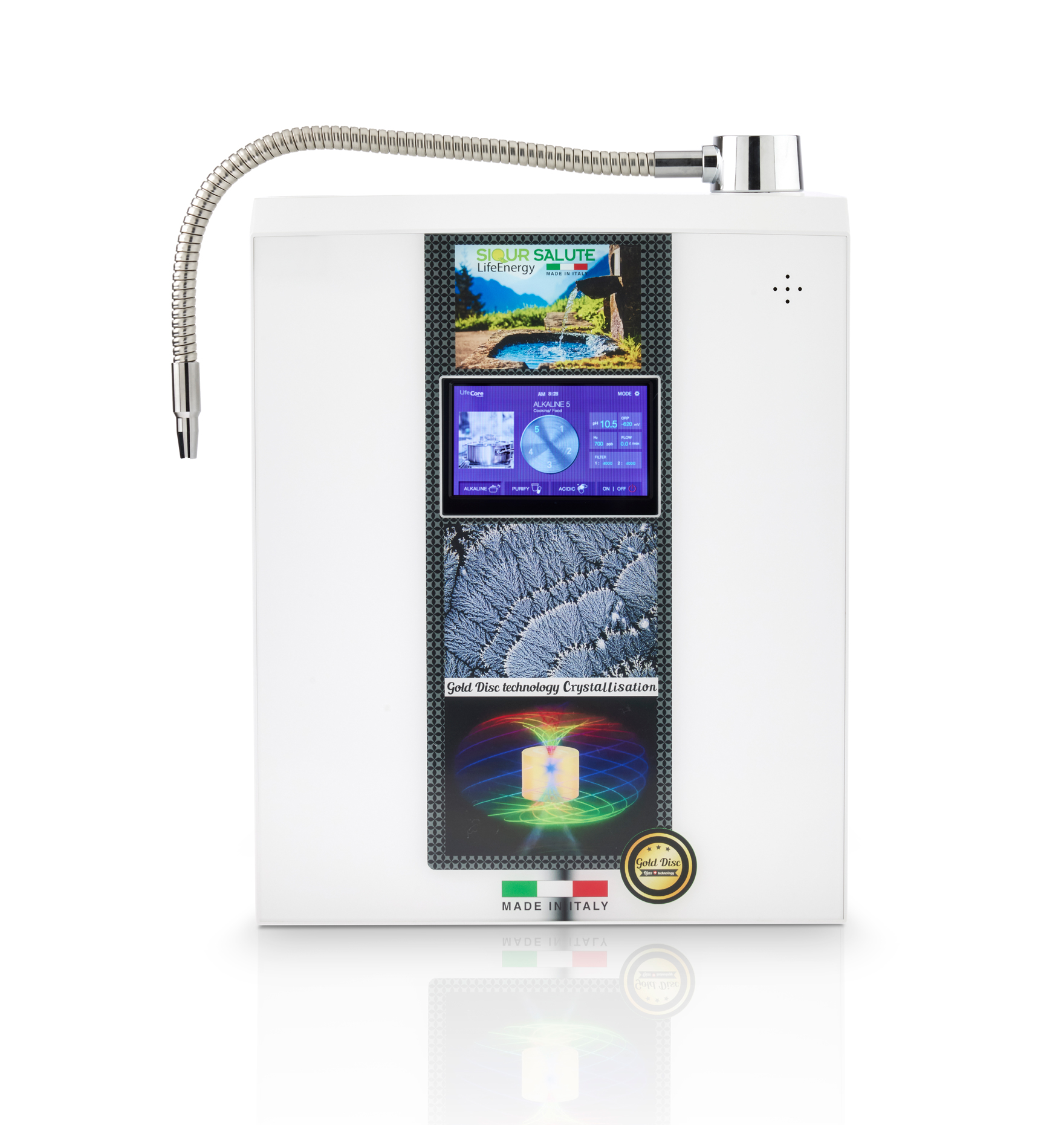 depuratore per acqua del rubinetto LifeEnergy Water: filtrazione con due filtri a carboni attivi che preservano i sali minerali
