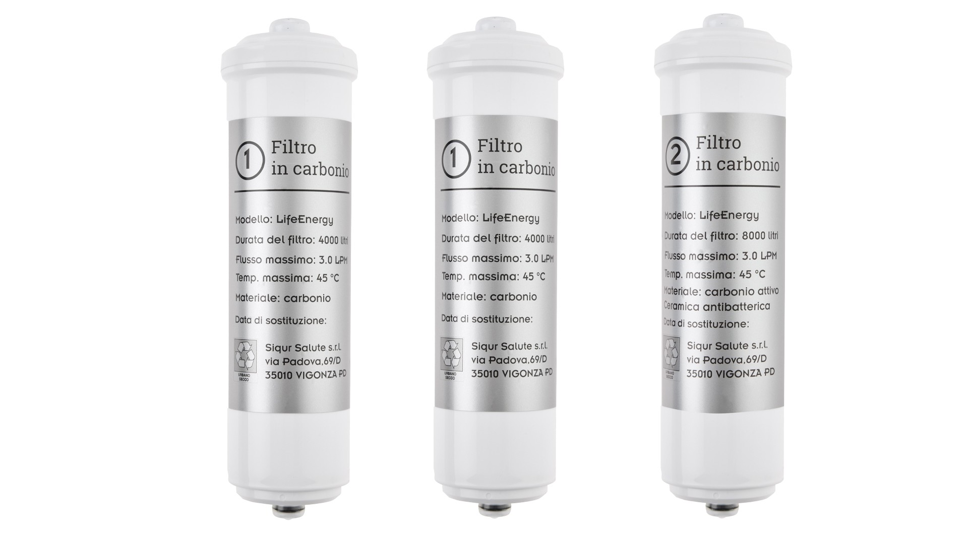 Kit di filtri ionizzatore LifeEnergy Water venduto da estraggo.it